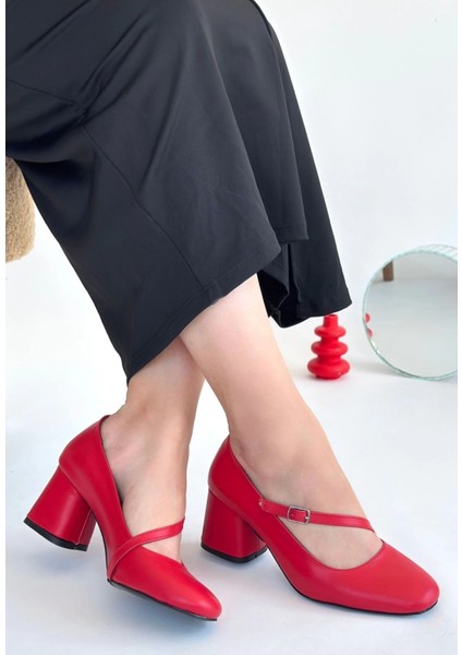 Techmrt Kier Kırmızı Cilt Topuklu Ayakkabı (Numara: 39) modelleri