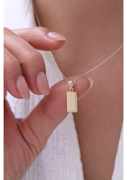 14 Ayar Altın Forse Zincir Kişiselleştirilebilir Külçe Kolye fiyatları