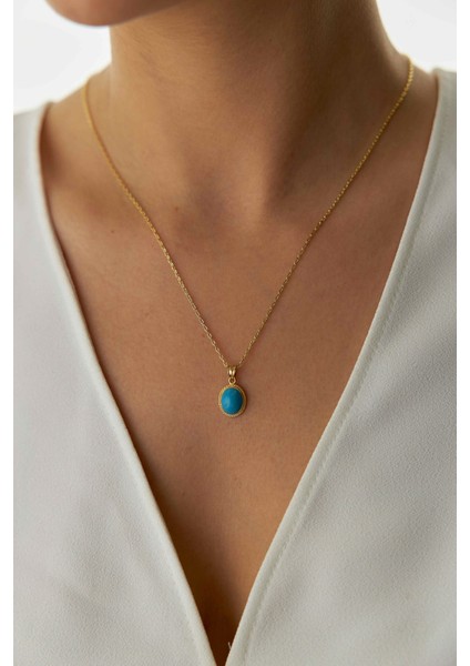 14 Ayar Altın Forse Zincir Firuze Kolye modelleri