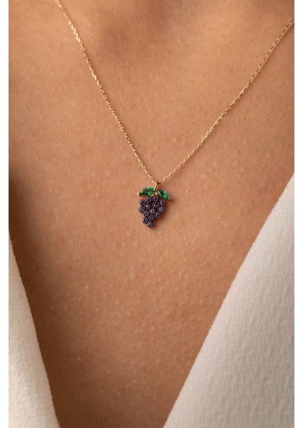 14 Ayar Altın Üzüm Kolye