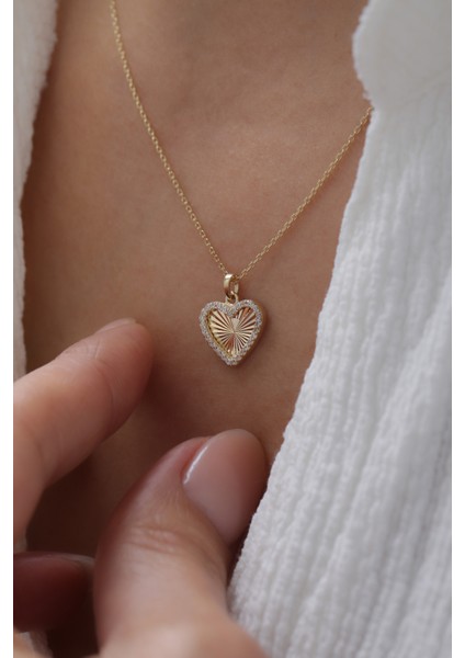 14 Ayar Altın Kalemli Kalp Kolye fiyatları