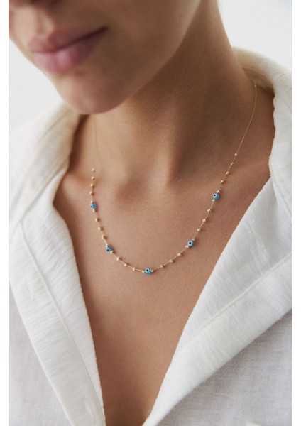 14 Ayar Altın Dorika Göz Kolye modelleri