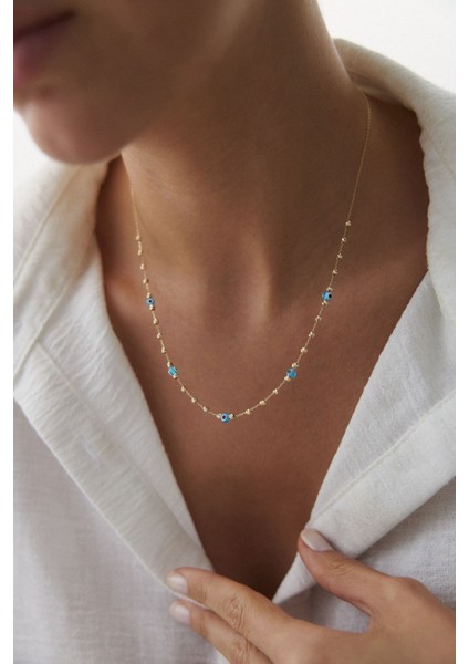 14 Ayar Altın Dorika Göz Kolye indirimleri