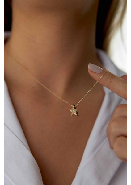 14 Ayar Altın Taşlı Yıldız Kolye fiyatları