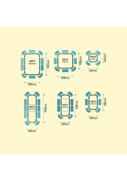Yükseltilmiş Bahçe Yatağı Seti Metal 195X60X43CM Modüler Sebze Yatağı (6 Farklı Kurulum Olanağına Sahip)