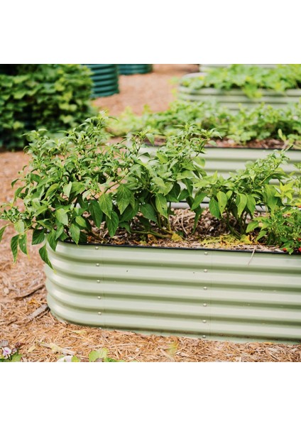 Yükseltilmiş Bahçe Yatağı Seti Metal 195X60X43CM Modüler Sebze Yatağı (6 Farklı Kurulum Olanağına Sahip)