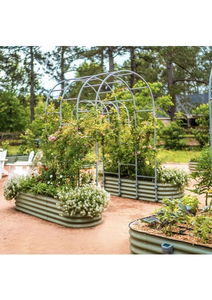 Yükseltilmiş Bahçe Yatağı Seti Metal 195X60X43CM Modüler Sebze Yatağı (6 Farklı Kurulum Olanağına Sahip)