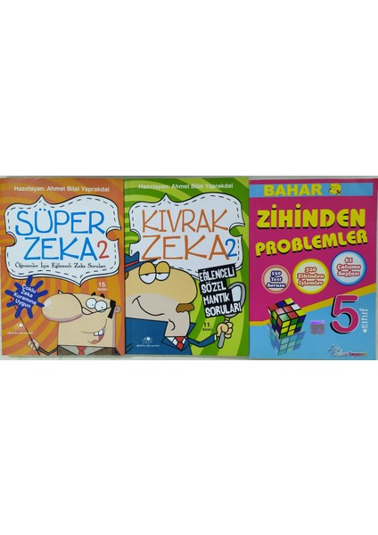 Kıvrak Zeka 2 Eğlenceli Sözel Mantık Soruları+ Süper Zeka 2 Eğlenceli Zeka Soruları+Zihinden Problemler