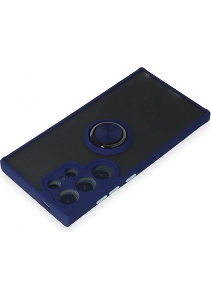 Samsung Galaxy S24 Ultra Kılıf Montreal Yüzüklü Silikon Kapak - Lacivert modelleri