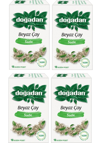 Beyaz Çay Sade 18'li x 4 Adet
