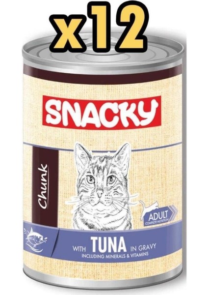 Chunk Ton Balıklı Yetişkin Kedi Konservesi 400 gr x 12 Adet