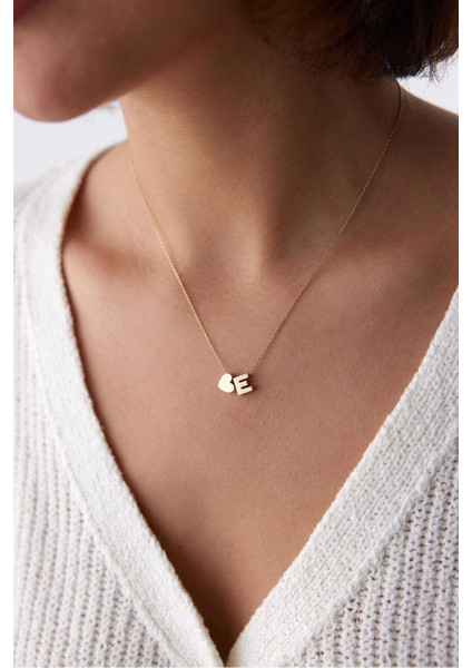 14 Ayar Altın Kalpli Harf Kolye fiyatları