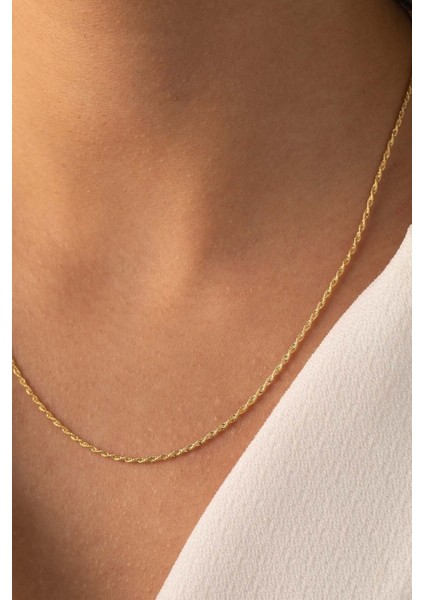 14 Ayar Altın Ince Halat Burgu Zincir fırsatları