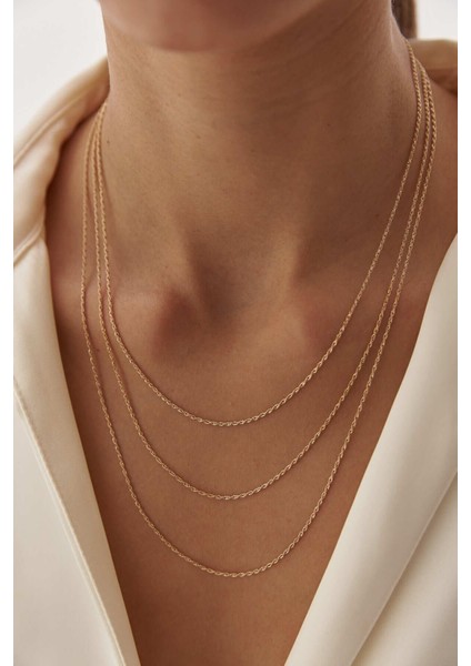 14 Ayar Altın Ince Halat Burgu Zincir indirimleri