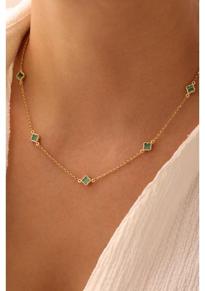 14 Ayar Altın Beşli Yonca Kolye modelleri