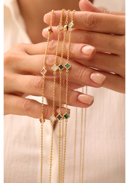 14 Ayar Altın Beşli Yonca Kolye fırsatları