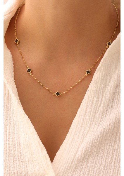 14 Ayar Altın Beşli Yonca Kolye indirimleri