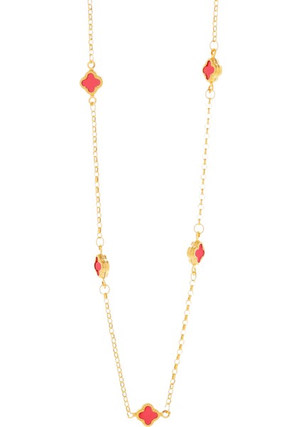 14 Ayar Altın Beşli Yonca Kolye