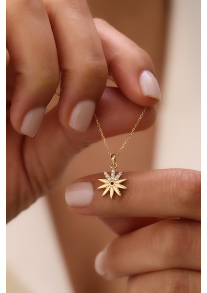 14 Ayar Altın Taşlı Çiçek Kolye fiyatları