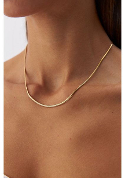 14 Ayar Altın Balık Sırtı Zincir Kolye