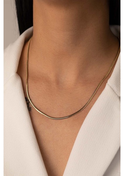 14 Ayar Altın Balık Sırtı Zincir Kolye