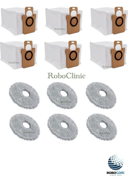 Dreame L10S Ultra Robot Süpürge Uyumlu Yedek Toz Torbası, Mop Paspas -12 Parça