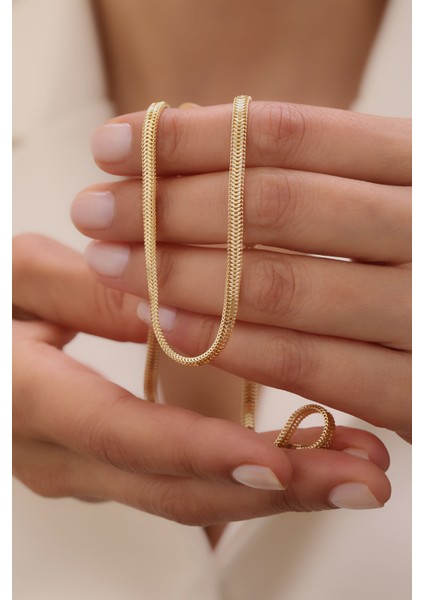 14 Ayar Altın Ezme Balık Sırtı Zincir modelleri