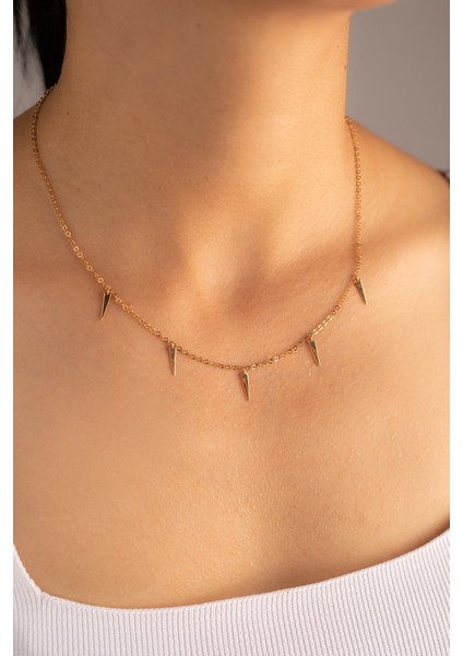 Kadın Altın Üçgen Çivi Tasarım Kolye fiyatları