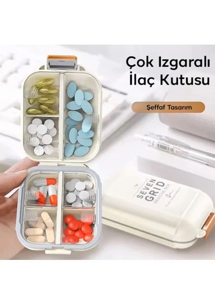 7 Günlük Ilaç Saklama Hatırlatma Kutusu Taşınabilir Ilaç Kutusu 7 Bölmeli Ilaç Organizer