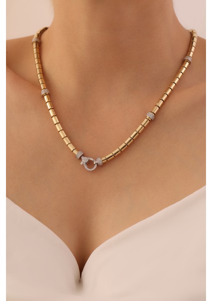 14 Ayar Altın Kilit Detaylı Ikonik Zincir