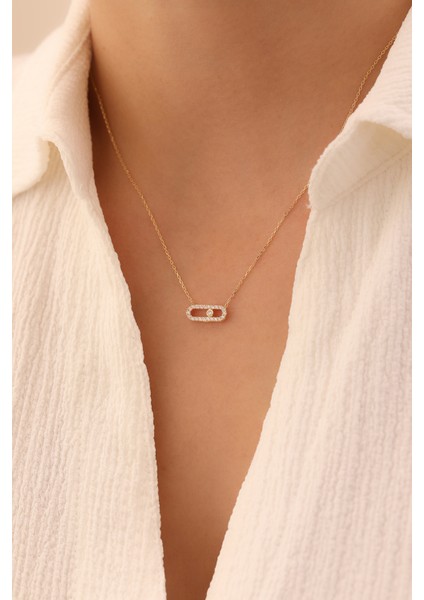 14 Ayar Altın Messika Kolye