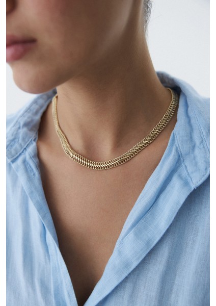 14 Ayar Altın Örgü Hasır Zincir modelleri