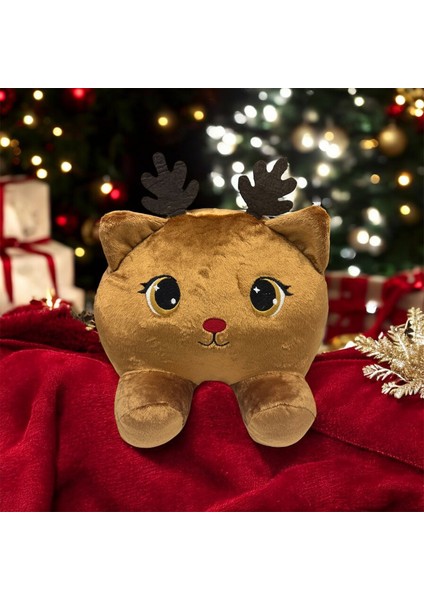 Oturan Geyik Peluş Yastık Kahverengi