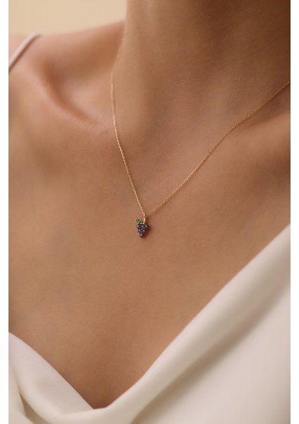 14 Ayar Altın Üzüm Kolye