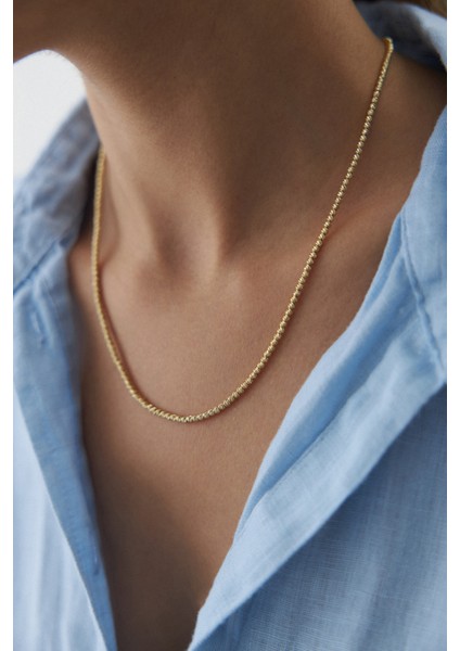 14 Ayar Altın Sıralı Dorika Toplu Kolye