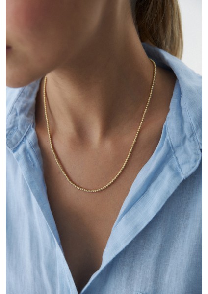 14 Ayar Altın Sıralı Dorika Toplu Kolye modelleri