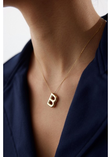 14 Ayar Altın Balon Harf Kolye