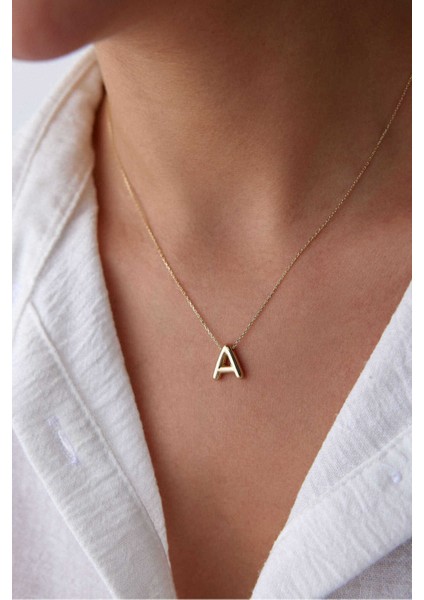 14 Ayar Altın Harf Kolye