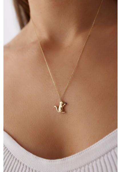 14 Ayar Altın Sincap Kolye