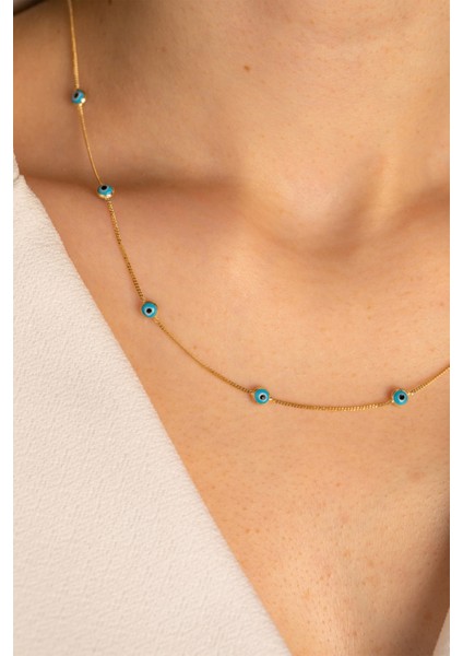 14 Ayar Altın Sıralı Göz Kolye fiyatları