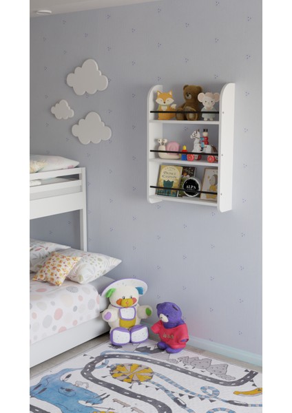 Montessori Çocuk Duvar Kitaplık Rafı | Çocuk Odası Kitap ve Oyuncak Düzenleyici Raf modelleri