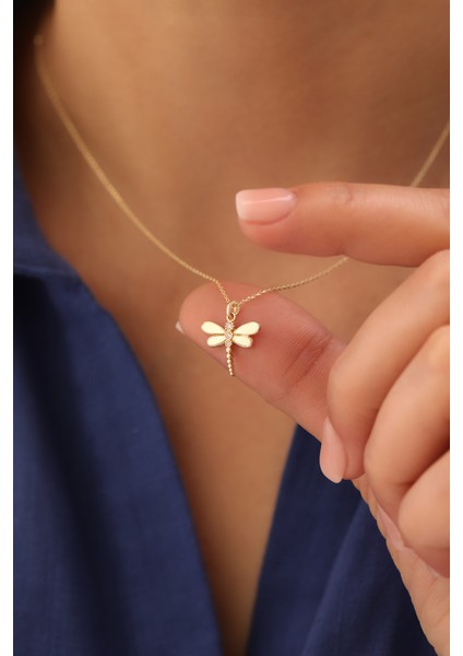 14 Ayar Altın Yusufçuk Kolye