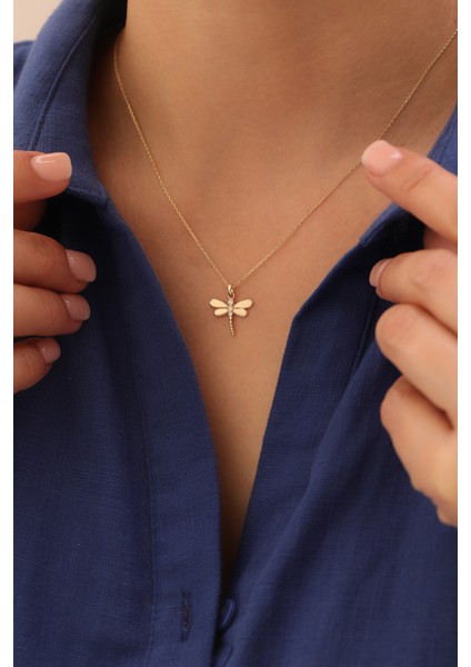 14 Ayar Altın Yusufçuk Kolye modelleri