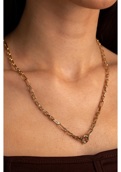 14 Ayar Altın Gemici Kilit Parçalı Ataş Zincir fiyatları