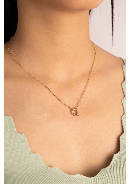 Altın Ataş Zincir Harf Kolye Ince modelleri