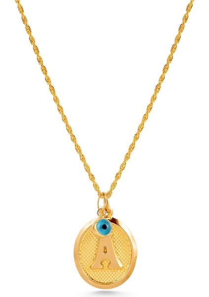 Nazar Boncuklu Altın Harf Kolye modelleri