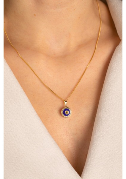 14 Ayar Altın Dev Gözlü Sık Gurmet Kolye