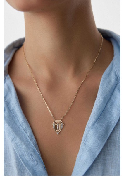 14 Ayar Altın Üçgen Figürlü Kolye fiyatları