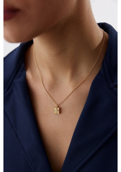 14 Ayar Altın Golf Zincir Incili Kolye