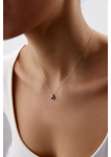 14 Ayar Altın Nazar Boncuğu Göz Kolye